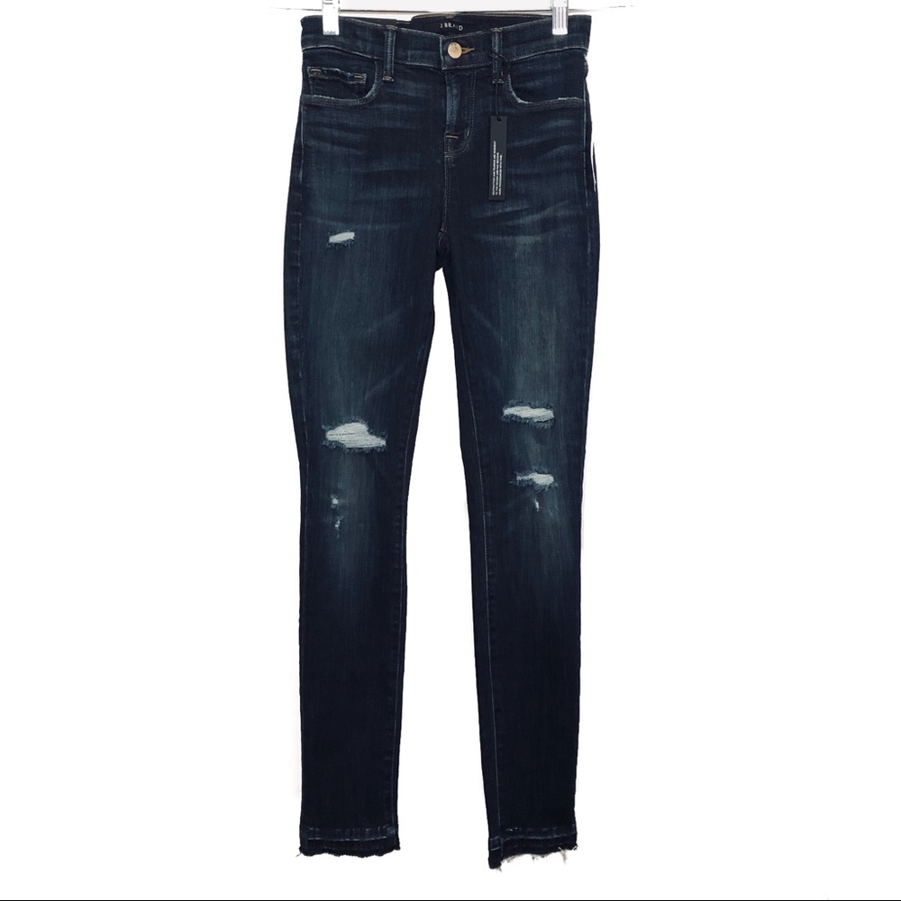 J Brand Mid Rise Skinny Destruct Jeans Size 22 XXS - Picture 2 of 8